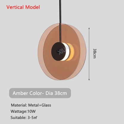 Modern amber smoke gray glass pendant lamp dining room
