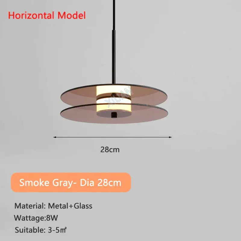 Modern amber smoke gray glass pendant lamp dining room