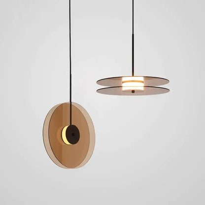 Modern amber smoke gray glass pendant lamp dining room