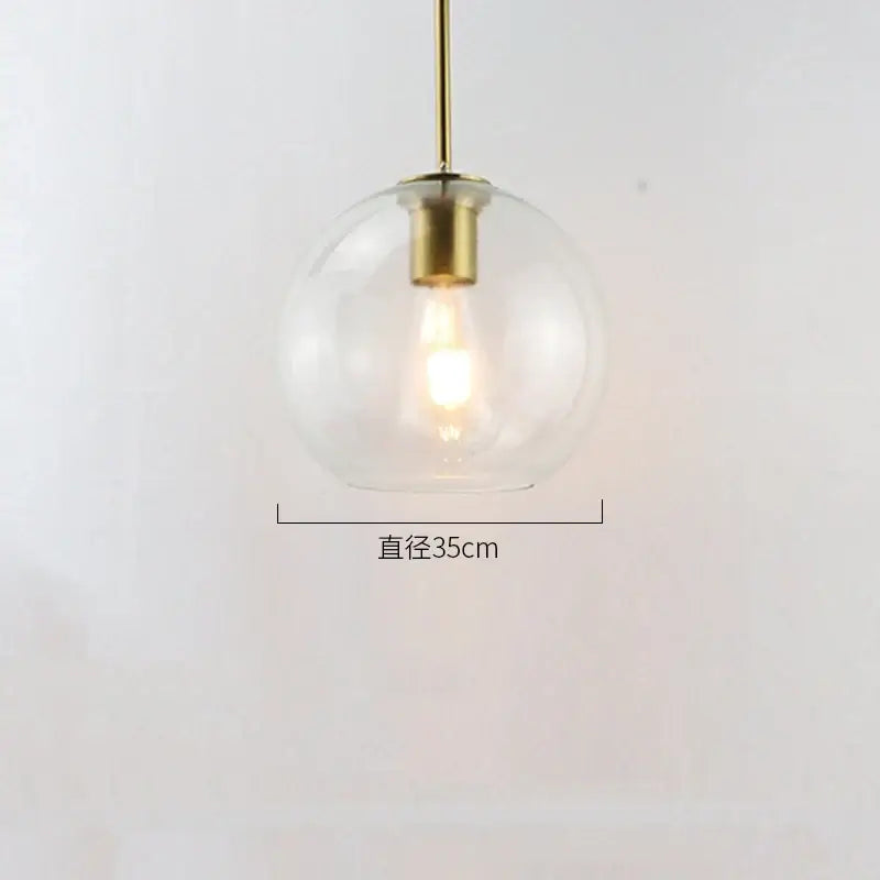 Modern amber smoked gray and clear glass ball led pendant lights dining room