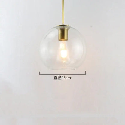 Modern amber smoked gray and clear glass ball led pendant lights dining room