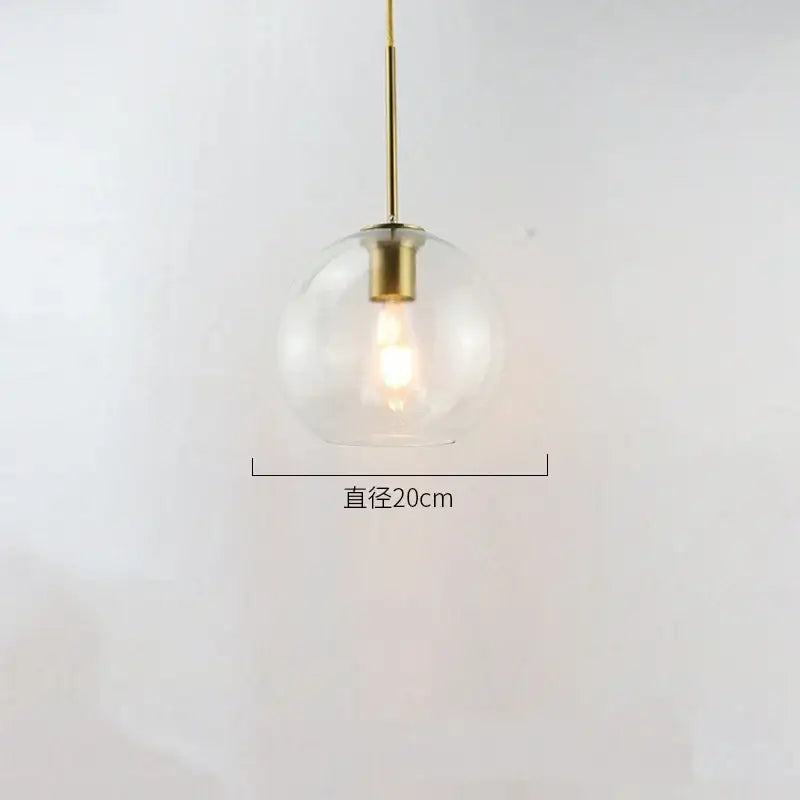 Modern amber smoked gray and clear glass ball led pendant lights dining room
