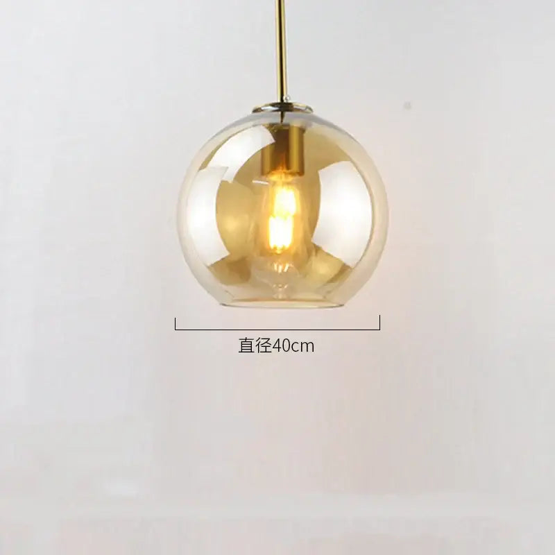 Modern amber smoked gray and clear glass ball led pendant lights dining room