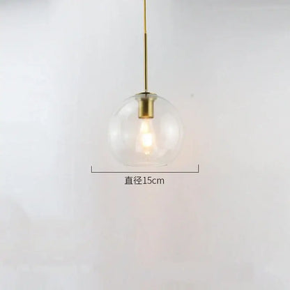 Modern amber smoked gray and clear glass ball led pendant lights dining room