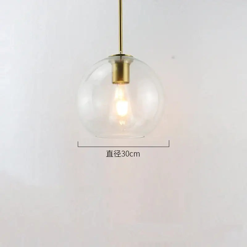 Modern amber smoked gray and clear glass ball led pendant lights dining room
