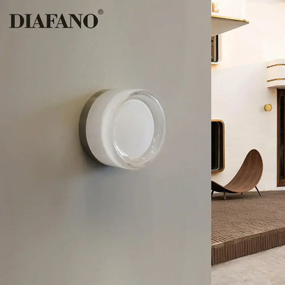 Modern amber & white glass sconce led wall lamp for living room