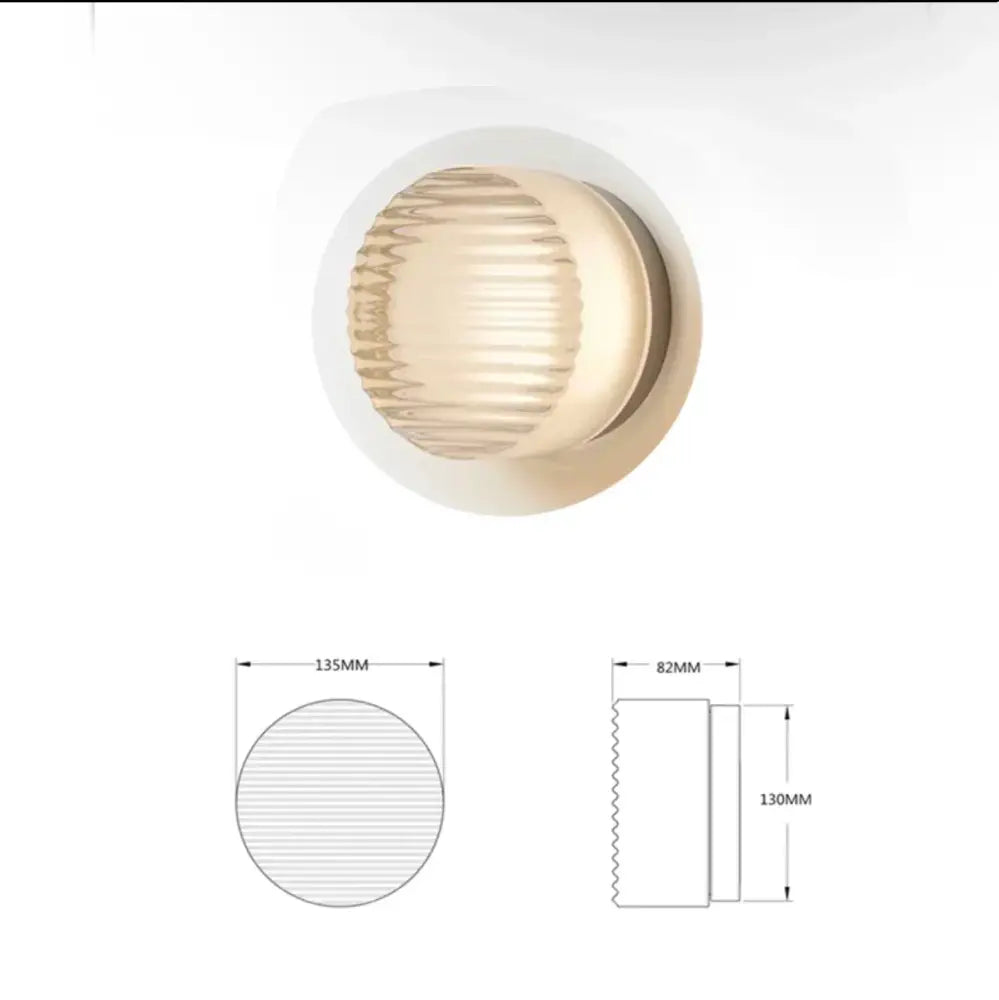 Modern amber & white glass sconce led wall lamp for living room