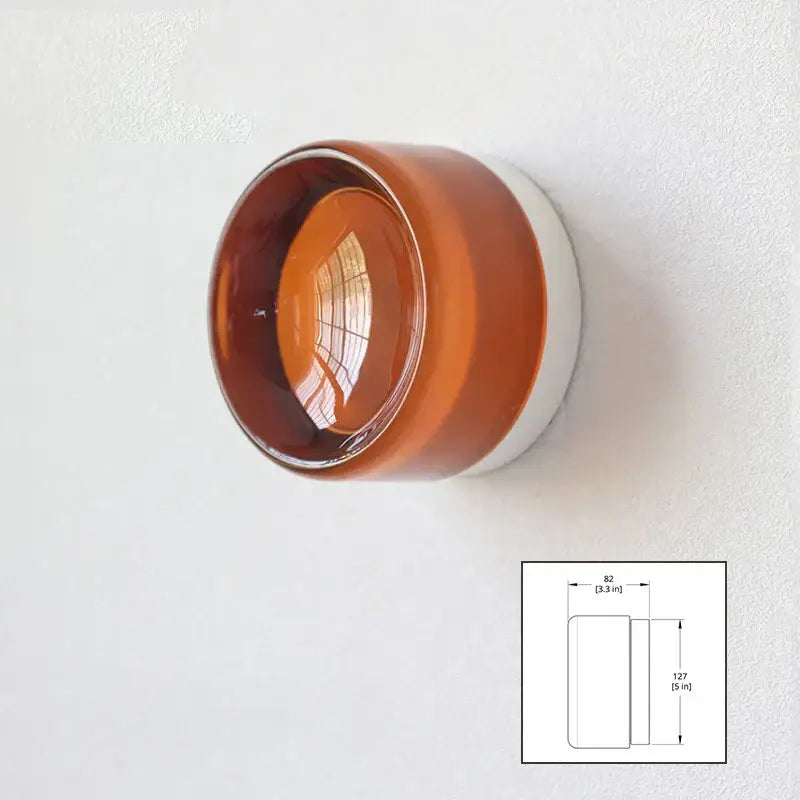 Modern amber & white glass sconce led wall lamp for living room