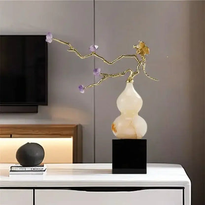 Modern amethyst and crystal jade gourd wealth ornament living room