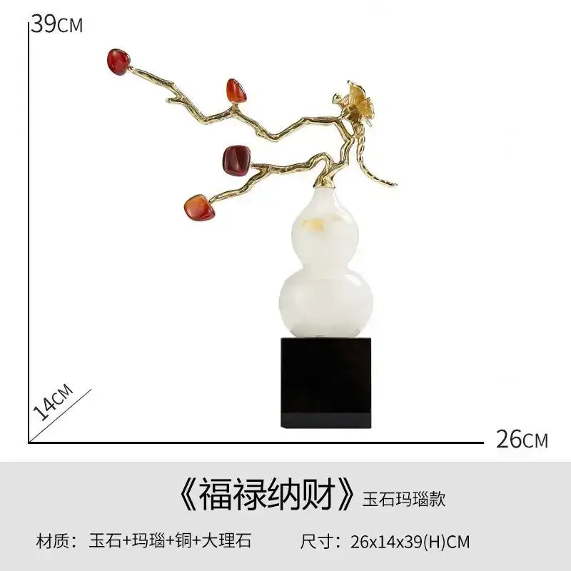 Modern amethyst and crystal jade gourd wealth ornament living room