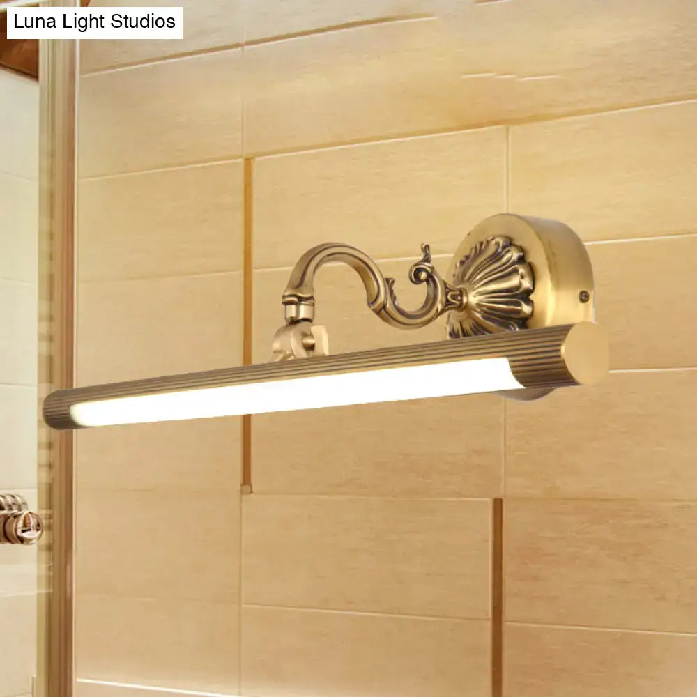 Modern antique brass integrated led wall light bathroom vanity