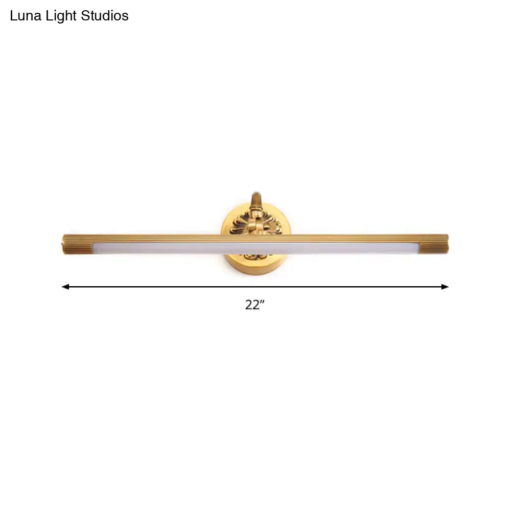 Modern antique brass integrated led wall light bathroom vanity