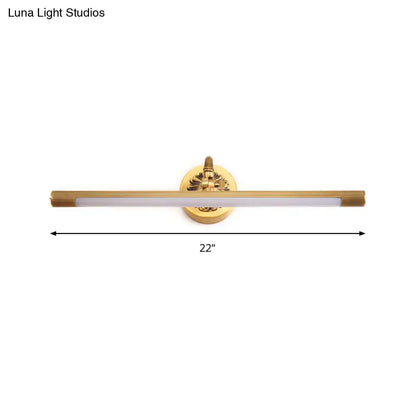 Modern antique brass integrated led wall light bathroom vanity