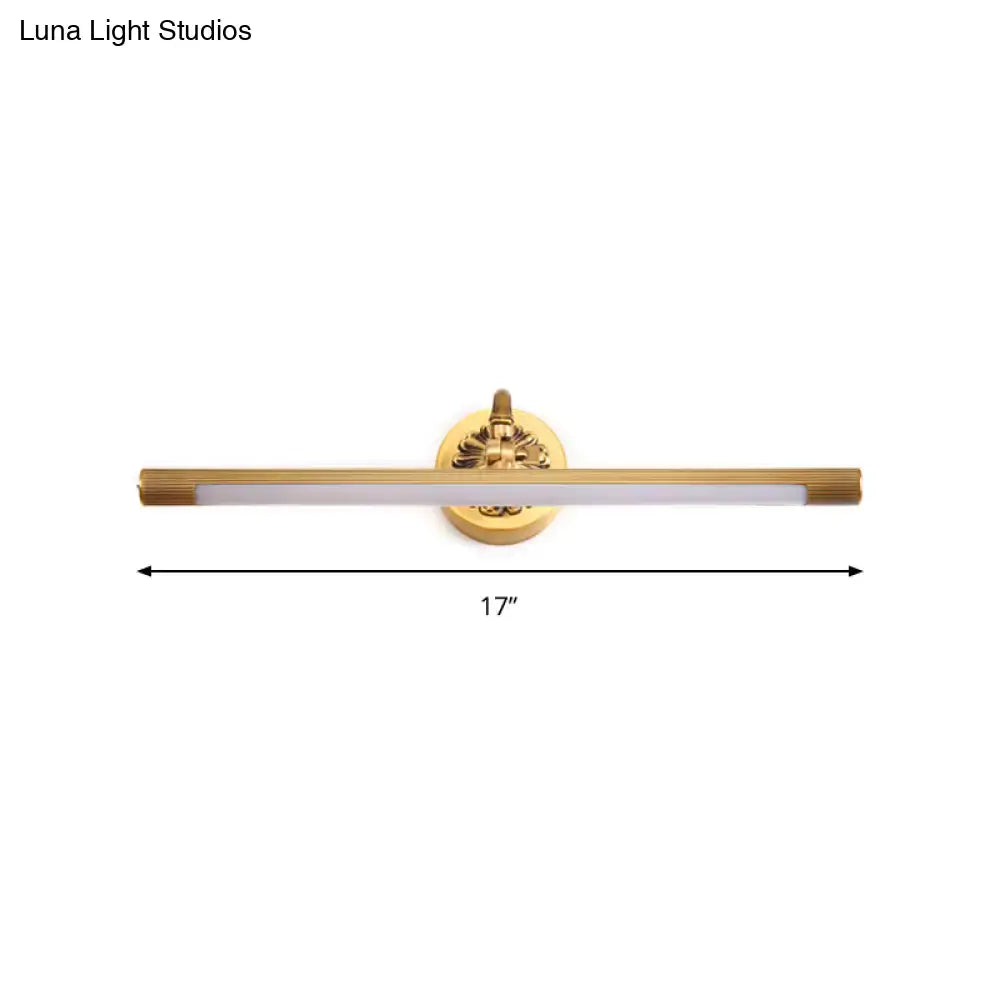 Modern antique brass integrated led wall light bathroom vanity
