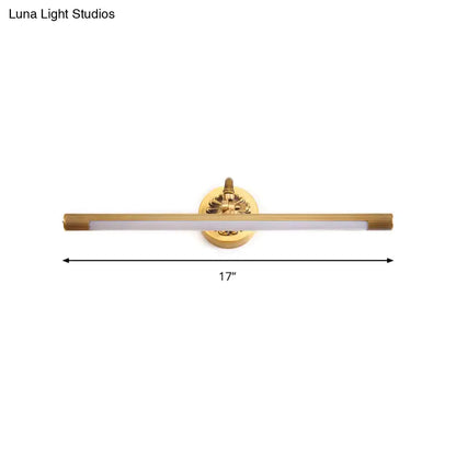 Modern antique brass integrated led wall light bathroom vanity