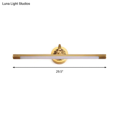 Modern antique brass integrated led wall light bathroom vanity