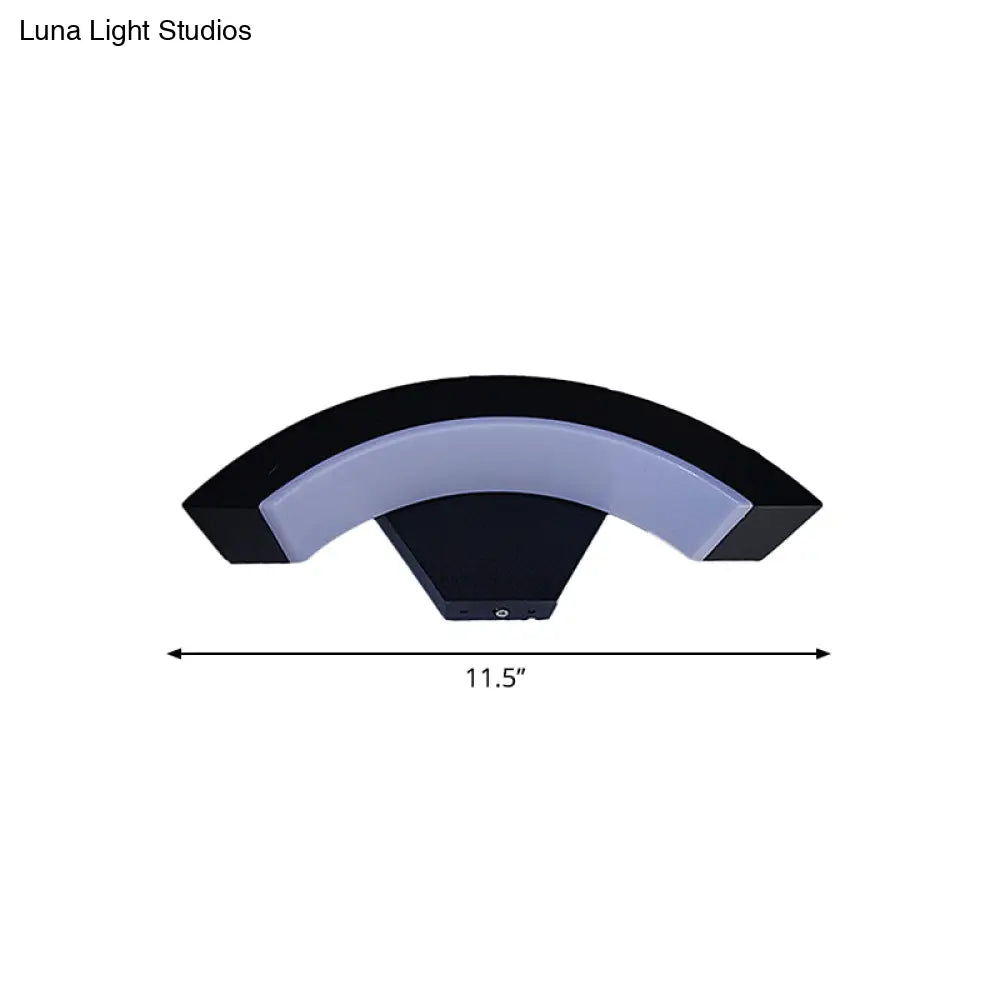 DecorBites™ Modern Arc Wall Sconce - Acrylic Integrated LED Bedroom Lamp in Black, with Adjustable Warm/White Lighting