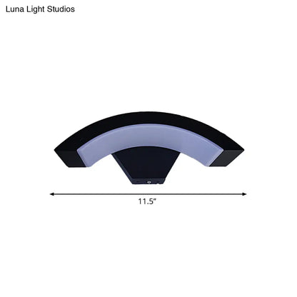 DecorBites™ Modern Arc Wall Sconce - Acrylic Integrated LED Bedroom Lamp in Black, with Adjustable Warm/White Lighting