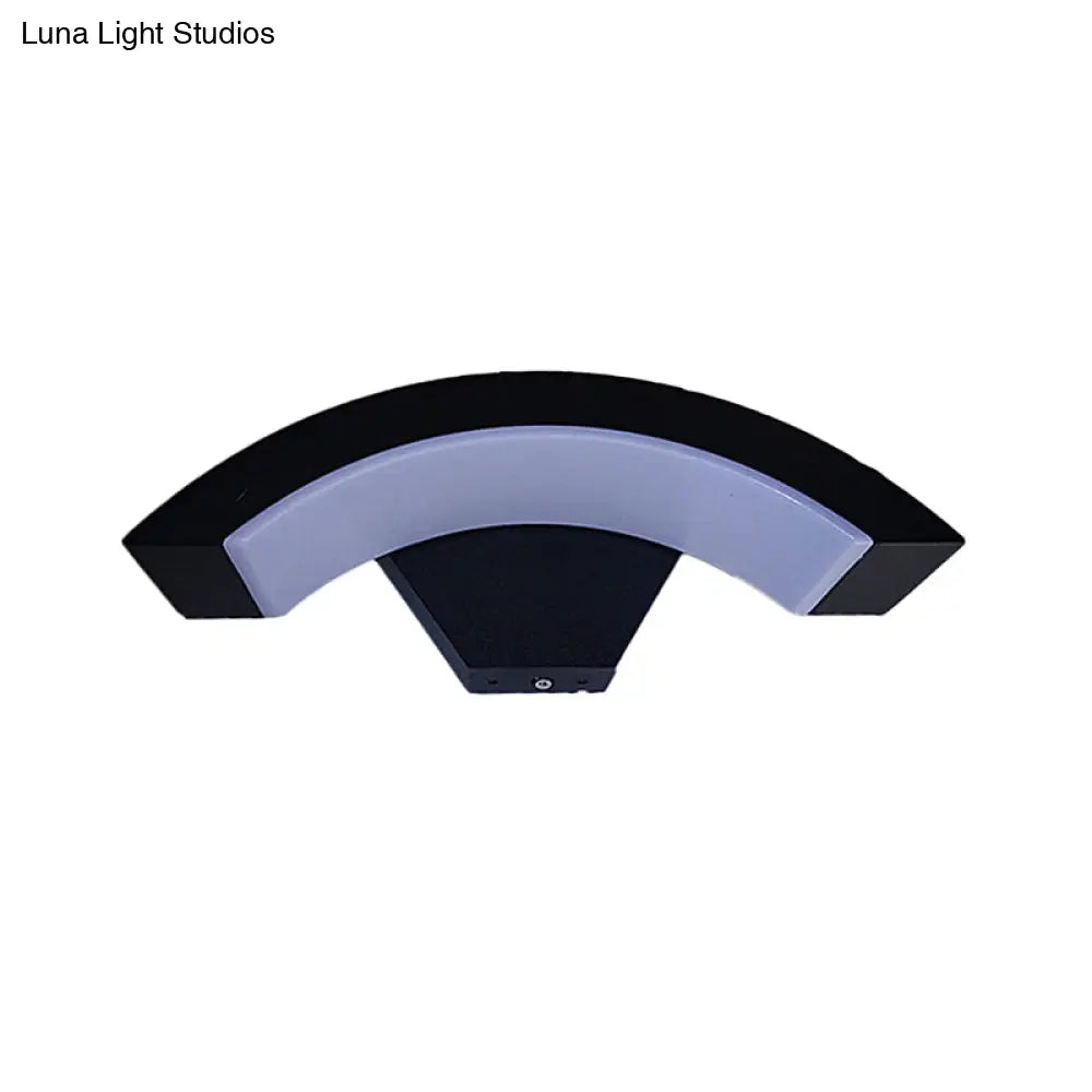 DecorBites™ Modern Arc Wall Sconce - Acrylic Integrated LED Bedroom Lamp in Black, with Adjustable Warm/White Lighting