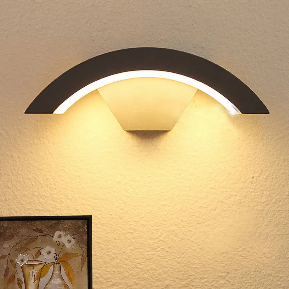 DecorBites™ Modern Arc Wall Sconce - Acrylic Integrated LED Bedroom Lamp in Black, with Adjustable Warm/White Lighting
