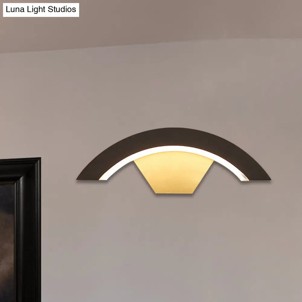 DecorBites™ Modern Arc Wall Sconce - Acrylic Integrated LED Bedroom Lamp in Black, with Adjustable Warm/White Lighting