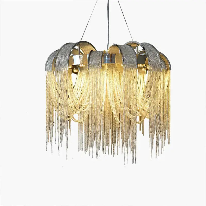 Modern arched gold aluminum chain chandelier living room light