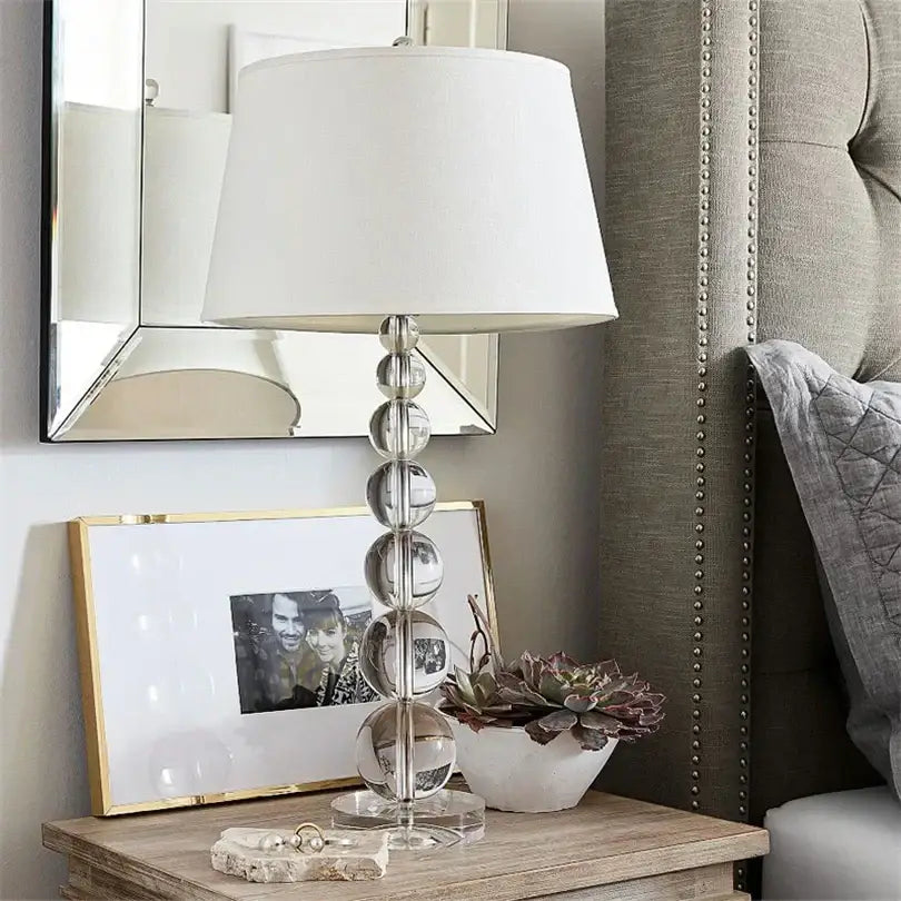 Modern art deco crystal ball table lamp for bedroom
