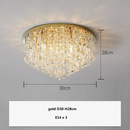 Modern art deco gold crystal steel led ceiling chandelier dining room