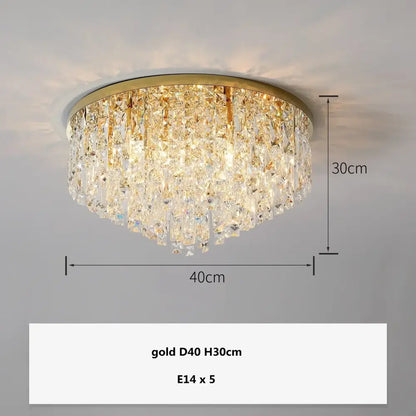 Modern art deco gold crystal steel led ceiling chandelier dining room