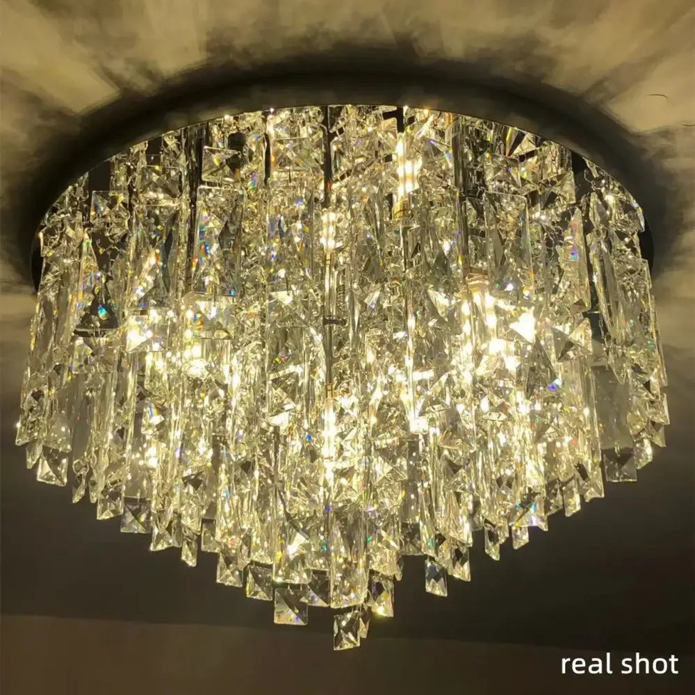 Modern art deco gold crystal steel led ceiling chandelier dining room