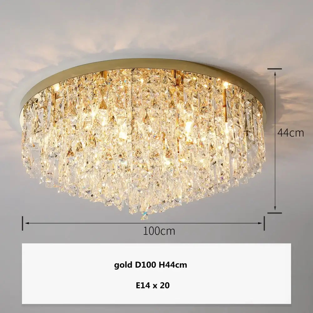 Modern art deco gold crystal steel led ceiling chandelier dining room
