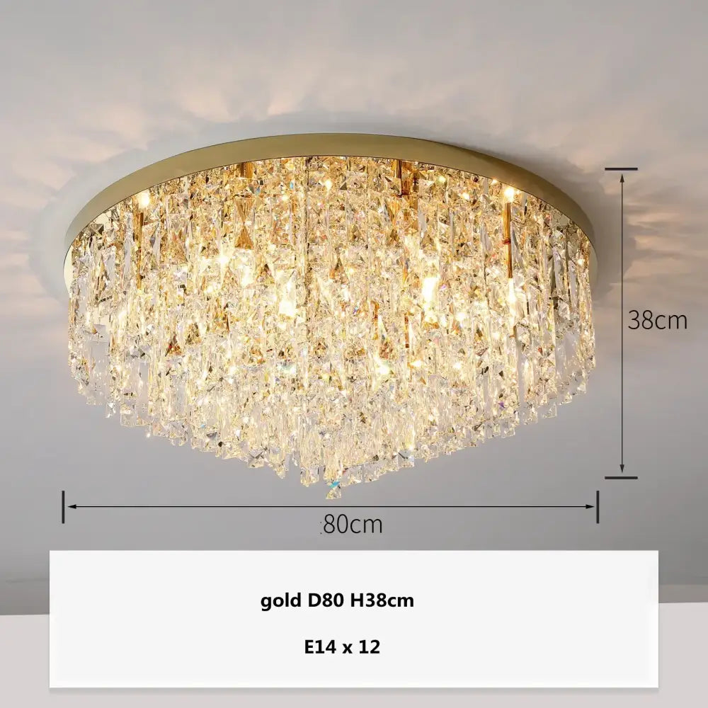 Modern art deco gold crystal steel led ceiling chandelier dining room