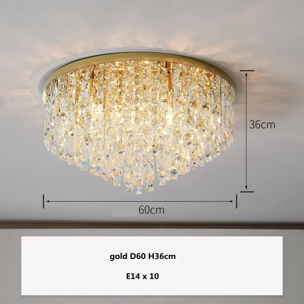 Modern art deco gold crystal steel led ceiling chandelier dining room