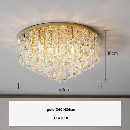 Modern art deco gold crystal steel led ceiling chandelier dining room