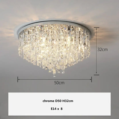 Modern art deco gold crystal steel led ceiling chandelier dining room