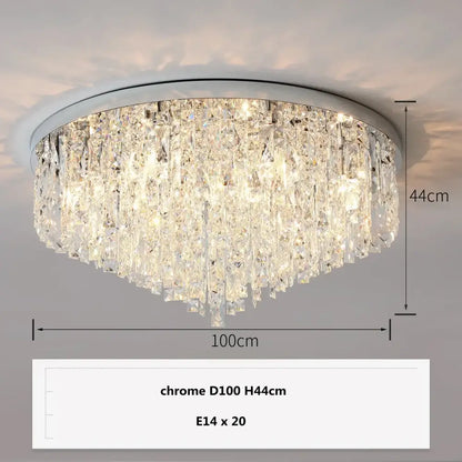 Modern art deco gold crystal steel led ceiling chandelier dining room
