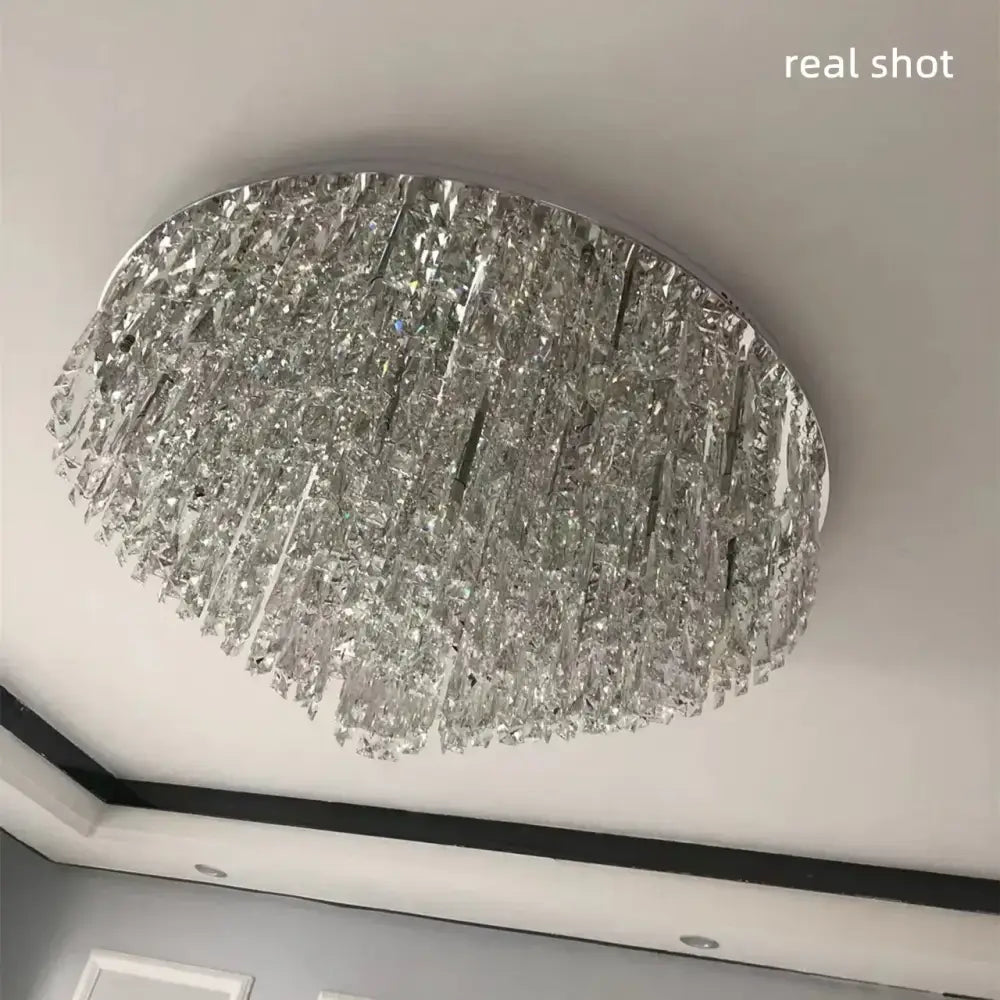 Modern art deco gold crystal steel led ceiling chandelier dining room