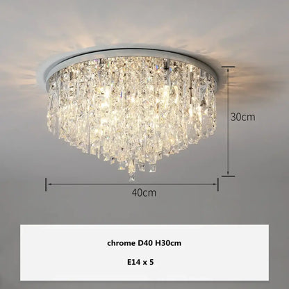 Modern art deco gold crystal steel led ceiling chandelier dining room
