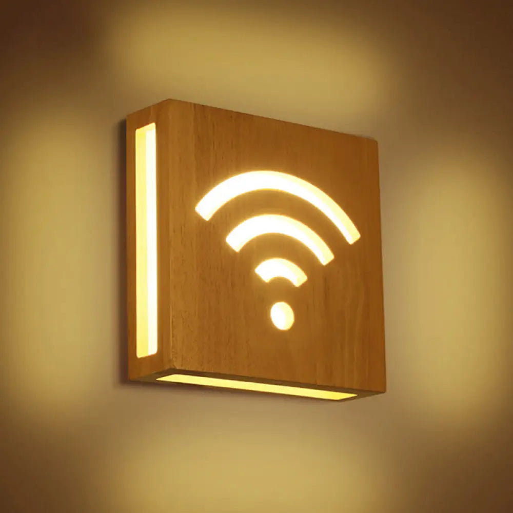DecorBites™ Modern Art Deco LED Wall Sconce - Square Flush Mount Wooden Corridor Light Fixture
