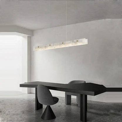 Modern art deco marble steel chandelier black & gold dining room