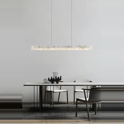Modern art deco marble steel chandelier black & gold dining room