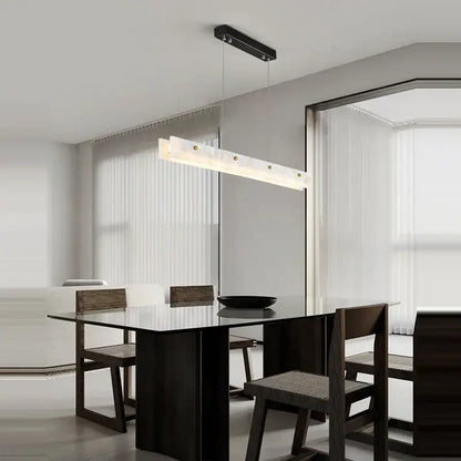 Modern art deco marble steel chandelier black & gold dining room