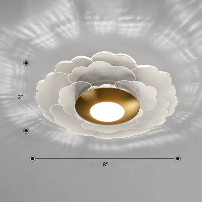 Modern art deco white & gold flower wall sconce light living room