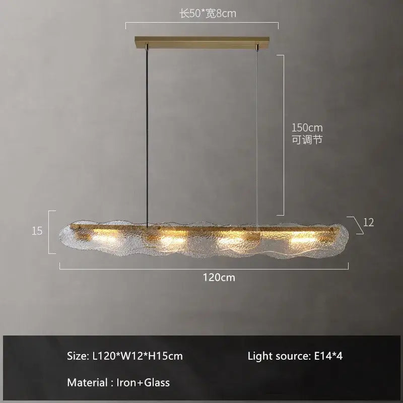 Modern art glass dining table chandelier – led luxury lighting