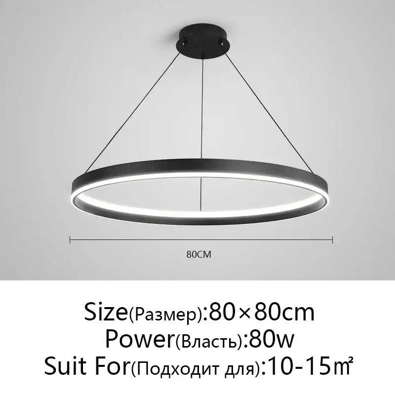 Modern artistic black chandelier living room led pendant light