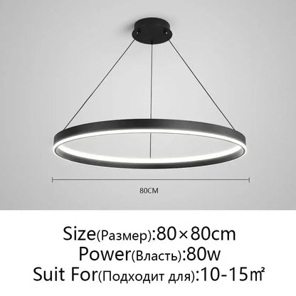 Modern artistic black chandelier living room led pendant light