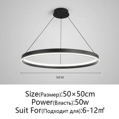 Modern artistic black chandelier living room led pendant light