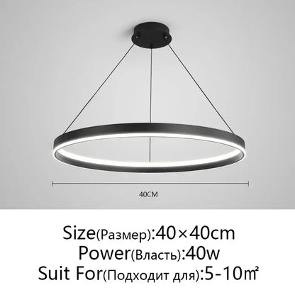 Modern artistic black chandelier living room led pendant light