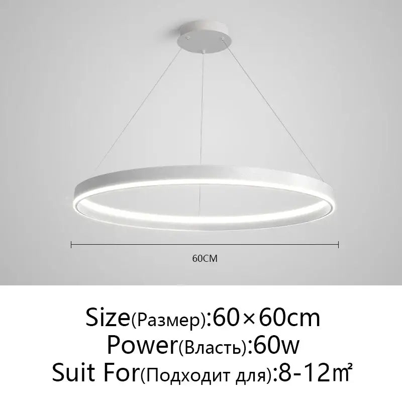 Modern artistic black chandelier living room led pendant light