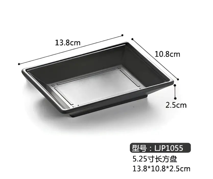 Modern asymmetrical black melamine plastic dipping sauce bowls dining